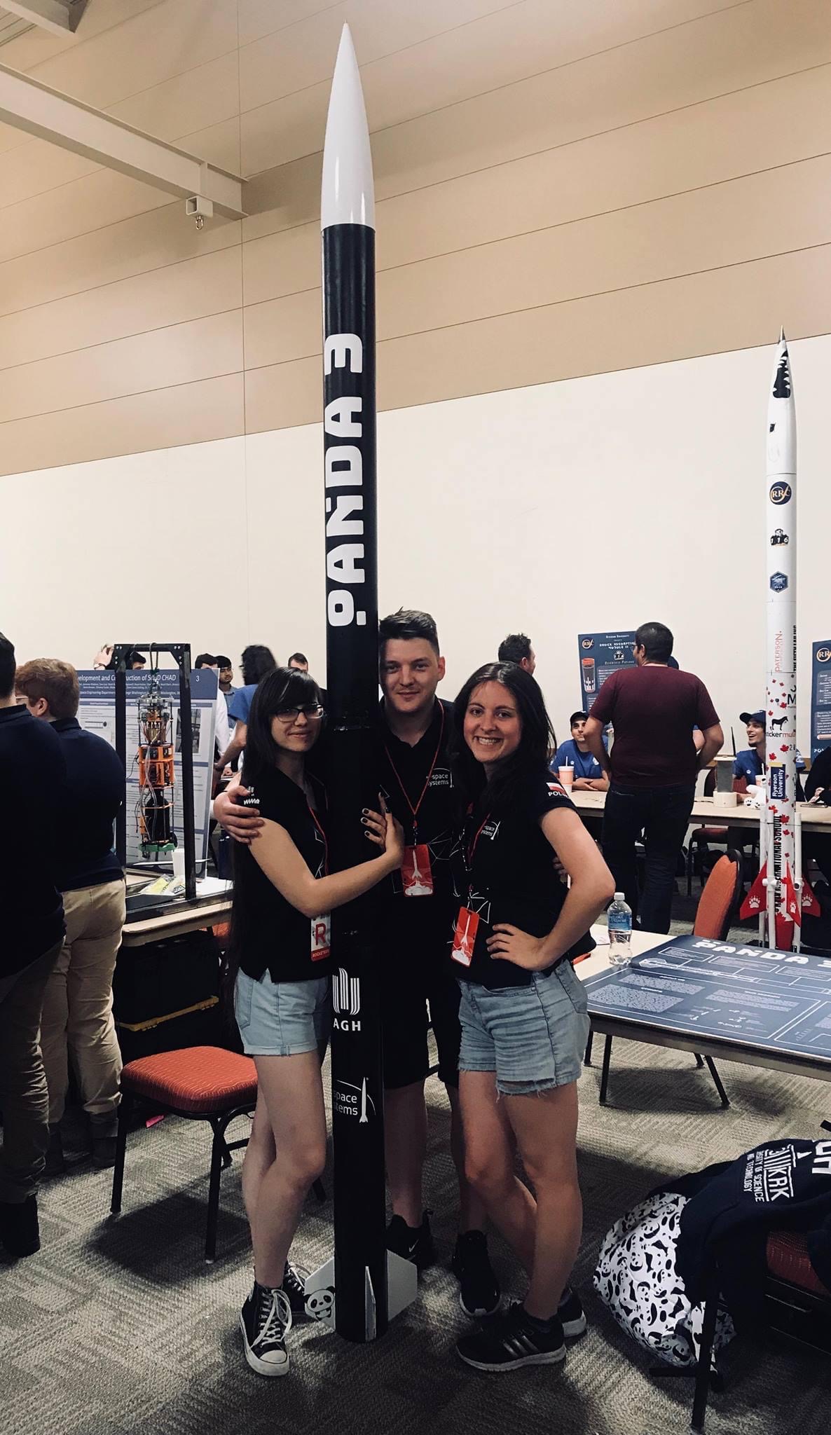 Panda 3 hybrid-powered rocket with the AGH Space Systems team